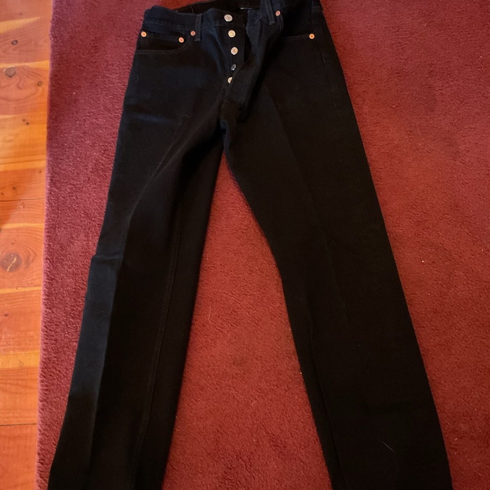 Genuine Levis button-fly 501 Black Straight leg  Men's Jeans
